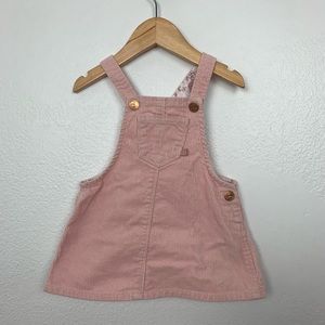 Zara corduroy overall dress 6/9 months